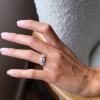 7ctw Cushion Cut Two Tone Vintage Three Stone Engagement Ring