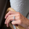 7ctw Cushion Cut Two Tone Vintage Three Stone Engagement Ring
