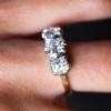 7ctw Cushion Cut Two Tone Vintage Three Stone Engagement Ring