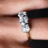 7ctw Cushion Cut Two Tone Vintage Three Stone Engagement Ring