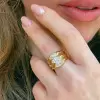 3ctw Marquise Cut Three Stone Modern Engagement Ring