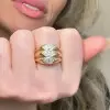 3ctw Marquise Cut Three Stone Modern Engagement Ring
