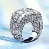 16ctw Emerald Cut White Sapphire Bold Dome Cocktail Ring