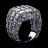 16ctw Emerald Cut White Sapphire Bold Dome Cocktail Ring