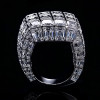 16ctw Emerald Cut White Sapphire Bold Dome Cocktail Ring