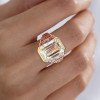 14ct Emerald Cut Art-deco Multicolor Cocktail Ring