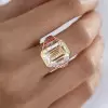 14ct Emerald Cut Art-deco Multicolor Cocktail Ring