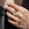 14ct Emerald Cut Art-deco Multicolor Cocktail Ring