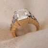14ct Emerald Cut Art-deco Multicolor Cocktail Ring