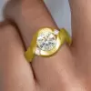 3ct Round Cut Bypass Three Stone Engagement Ring