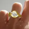 3ct Round Cut Bypass Three Stone Engagement Ring