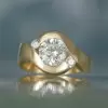 3ct Round Cut Bypass Three Stone Engagement Ring