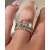 7ctw Round Cut Gold Tone Three Stone Wedding Ring Set