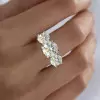 3ct Round Cut White Sapphire Two Tone Three Stone Ring