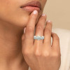 3ct Round Cut White Sapphire Two Tone Three Stone Ring