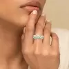 3ct Round Cut White Sapphire Two Tone Three Stone Ring