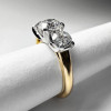 3ct Round Cut White Sapphire Two Tone Three Stone Ring