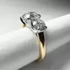 3ct Round Cut White Sapphire Two Tone Three Stone Ring