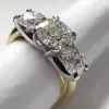 3ct Round Cut White Sapphire Two Tone Three Stone Ring