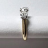 3ct Round Cut White Sapphire Two Tone Three Stone Ring