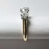 3ct Round Cut White Sapphire Two Tone Three Stone Ring