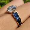 3ct Round Cut White Sapphire Art-deco Engagement Ring