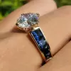 3ct Round Cut White Sapphire Art-deco Engagement Ring