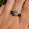 3ct Round Cut White Sapphire Art-deco Engagement Ring