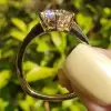3ct Round Cut White Sapphire Art-deco Engagement Ring