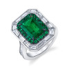 5.3ct Emerald Cut Emerald Halo Cocktail Ring