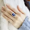 5.3ct Emerald Cut Emerald Halo Cocktail Ring