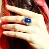 5.3ct Emerald Cut Emerald Halo Cocktail Ring
