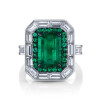 5.3ct Emerald Cut Emerald Halo Cocktail Ring