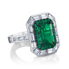 5.3ct Emerald Cut Emerald Halo Cocktail Ring