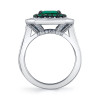 5.3ct Emerald Cut Emerald Halo Cocktail Ring