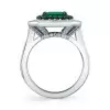 5.3ct Emerald Cut Emerald Halo Cocktail Ring