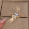 5ctw Cushion Cut Light Blue Sapphire Toi Et Moi Ring