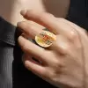 Flush Set Rainbow Sapphire Split Shank Cocktail Ring