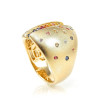 Flush Set Rainbow Sapphire Split Shank Cocktail Ring
