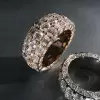 11ctw Round and Emerald Cut Unisex Eternity Ring