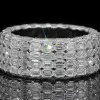 18ctw Allover Emerald Cut White Sapphire Unisex Eternity Ring