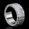 18ctw Allover Emerald Cut White Sapphire Unisex Eternity Ring
