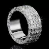 18ctw Allover Emerald Cut White Sapphire Unisex Eternity Ring