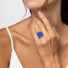 16ctw Oval Cut Blue Sapphire Saddle Cocktail Ring