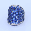 16ctw Oval Cut Blue Sapphire Saddle Cocktail Ring