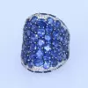 16ctw Oval Cut Blue Sapphire Saddle Cocktail Ring