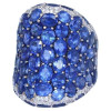 16ctw Oval Cut Blue Sapphire Saddle Cocktail Ring