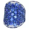 16ctw Oval Cut Blue Sapphire Saddle Cocktail Ring
