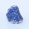 16ctw Oval Cut Blue Sapphire Saddle Cocktail Ring