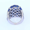 16ctw Oval Cut Blue Sapphire Saddle Cocktail Ring